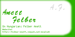 anett felber business card